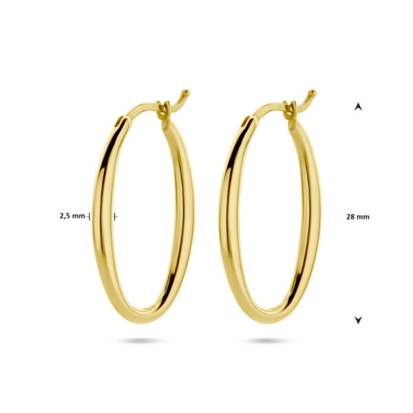oorringen ovaal 14K geelgoud - Afbeelding 4