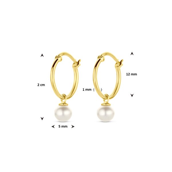 oorringen parel 14K geelgoud - Afbeelding 4