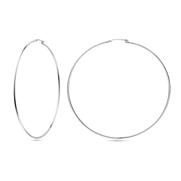 oorringen ronde buis 1,5 mm zilver gerhodineerd - Afbeelding 3