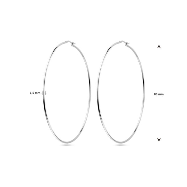 oorringen ronde buis 1,5 mm zilver gerhodineerd - Afbeelding 4