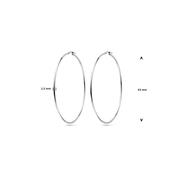 oorringen ronde buis 1,5 mm zilver gerhodineerd - Afbeelding 4