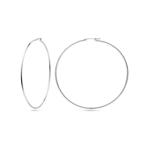 oorringen ronde buis 1,5 mm zilver wit - Afbeelding 3