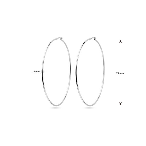 oorringen ronde buis 1,5 mm zilver wit - Afbeelding 4