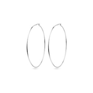 oorringen ronde buis 1,5 mm zilver wit