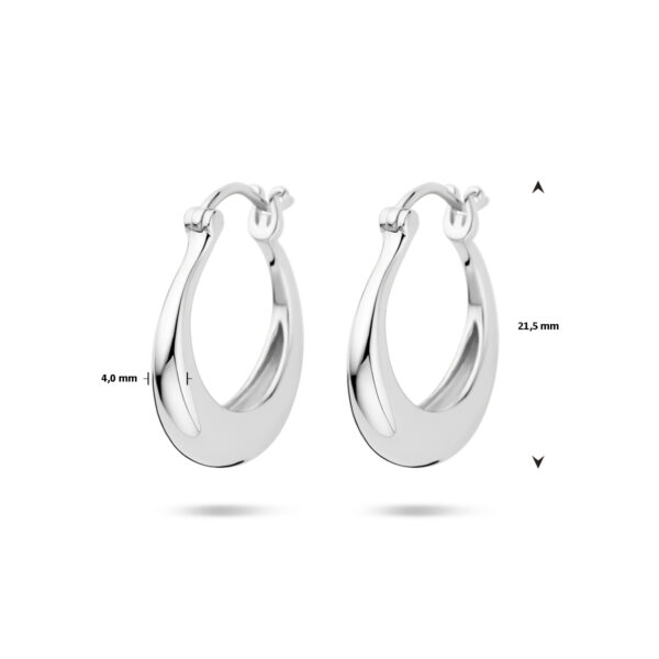 oorringen ronde buis 21,5 mm zilver gerhodineerd - Afbeelding 4