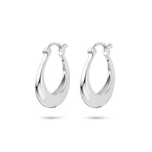 oorringen ronde buis 21,5 mm zilver gerhodineerd