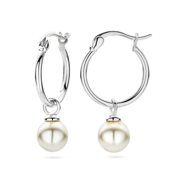 oorringen synth. parel zilver gerhodineerd - Afbeelding 3