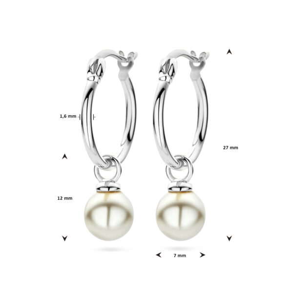 oorringen synth. parel zilver gerhodineerd - Afbeelding 4