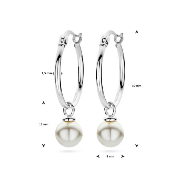 oorringen synth. parel zilver gerhodineerd - Afbeelding 4