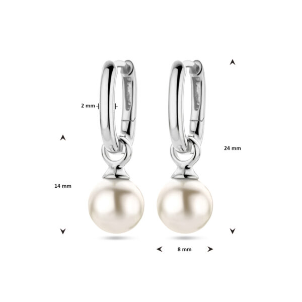 oorringen synth. parel zilver gerhodineerd - Afbeelding 4