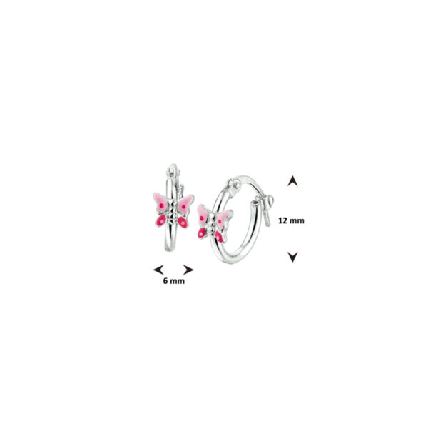 oorringen vlinder zilver wit - Afbeelding 3