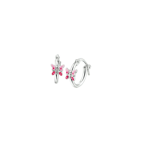oorringen vlinder zilver wit