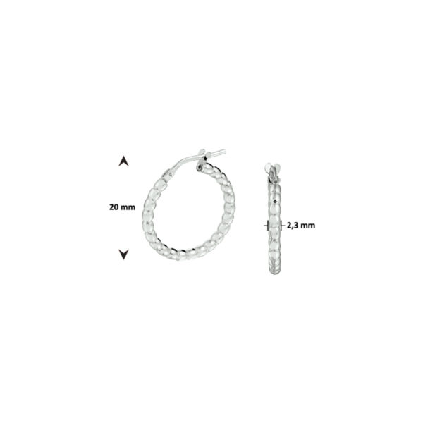 oorringen zilver gerhodineerd - Afbeelding 3