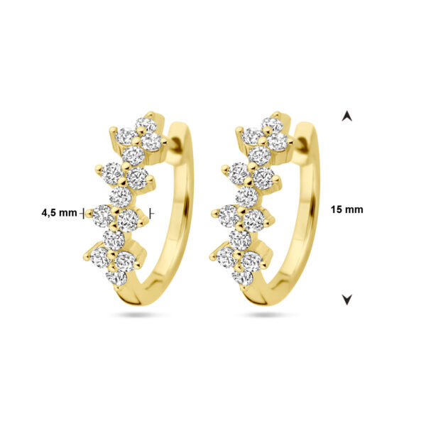 oorringen zirkonia 1 micron zilver verguld (geel) - Afbeelding 4