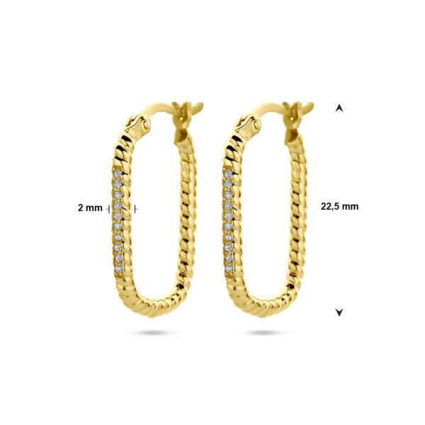 oorringen zirkonia 1 micron zilver verguld (geel) - Afbeelding 4