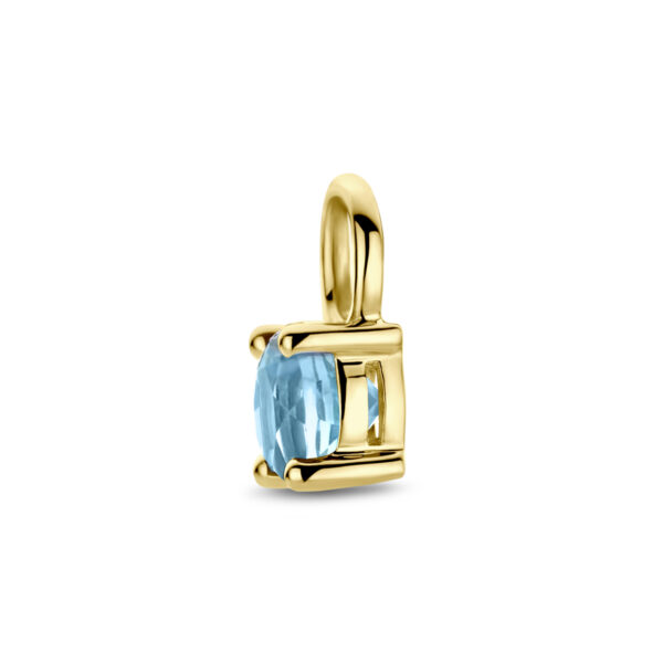 oorringhanger blauw topaas per stuk 14K geelgoud - Afbeelding 3