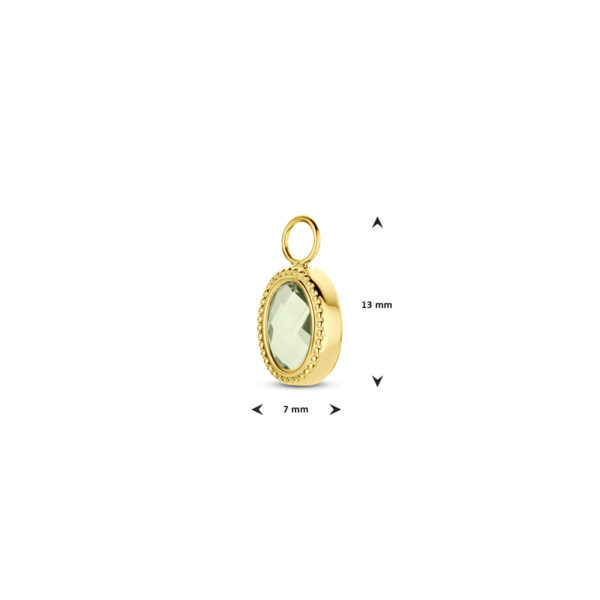 oorringhanger groen amethist 14K geelgoud - Afbeelding 4