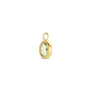 oorringhanger groen amethist 14K geelgoud