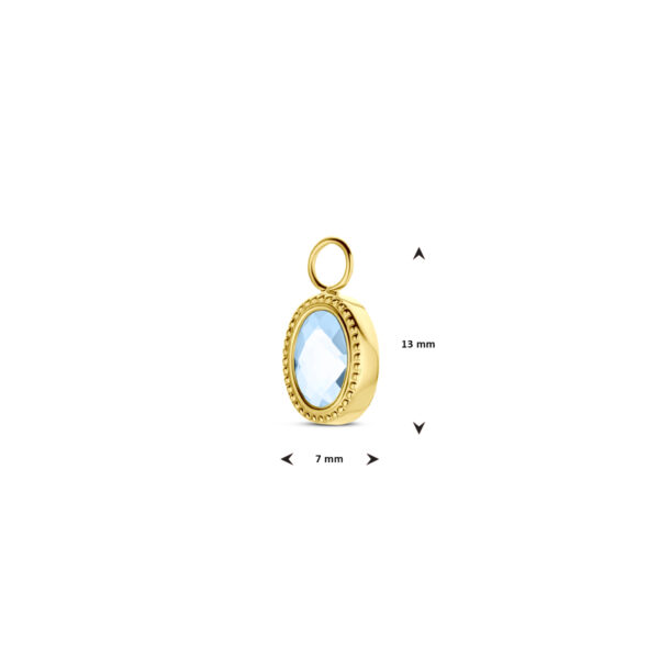 oorringhanger sky blue topaas 14K geelgoud - Afbeelding 4