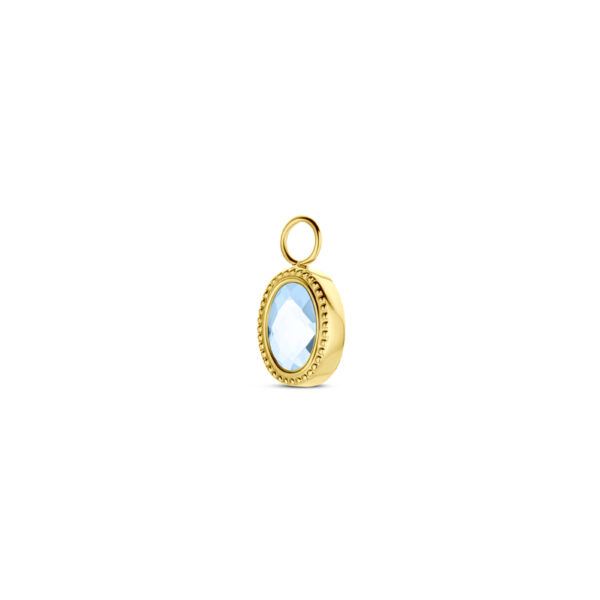 oorringhanger sky blue topaas 14K geelgoud