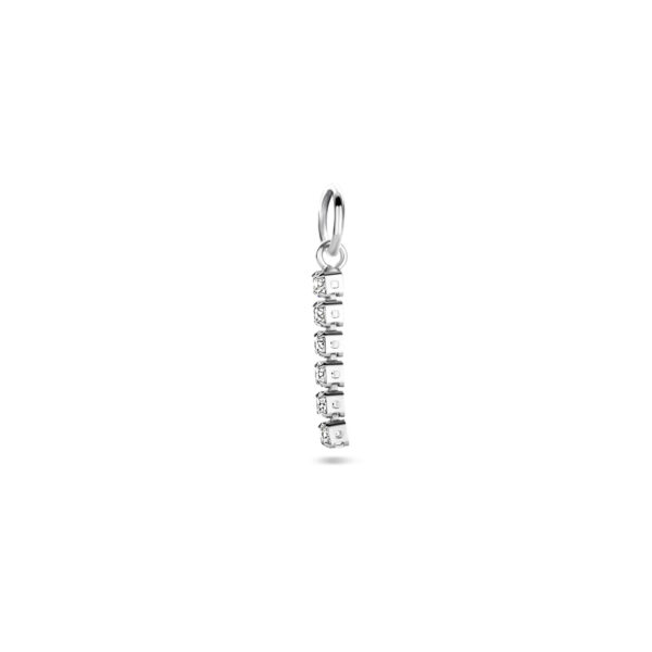 oorringhanger zirkonia per stuk 15 mm zilver gerhodineerd - Afbeelding 3