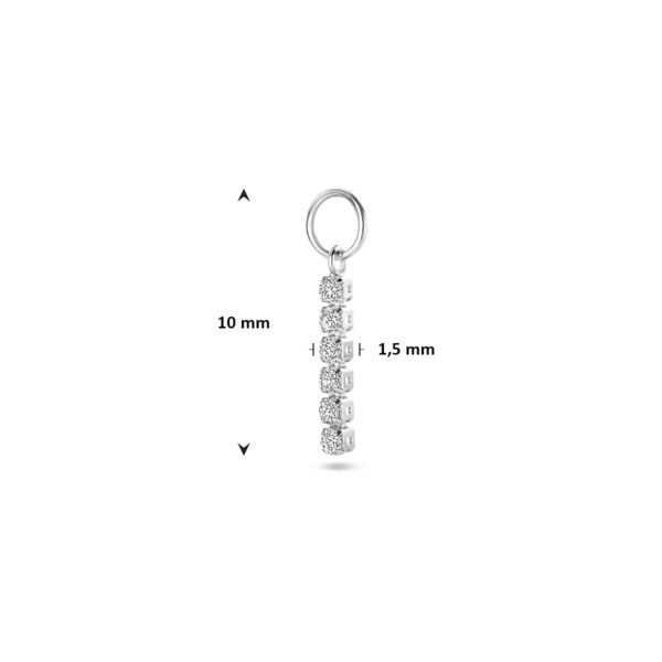 oorringhanger zirkonia per stuk 15 mm zilver gerhodineerd - Afbeelding 4