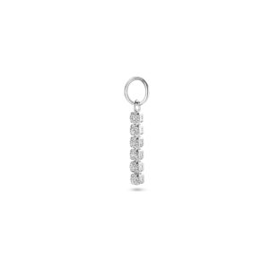 oorringhanger zirkonia per stuk 15 mm zilver gerhodineerd