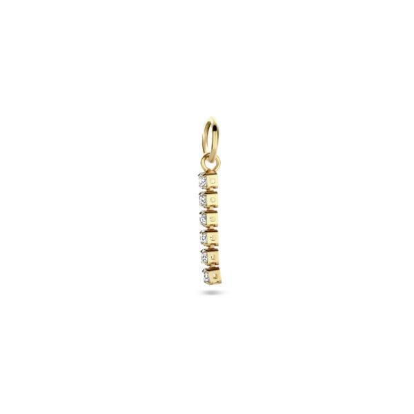 oorringhanger zirkonia per stuk 15 mm zilver verguld (geel) - Afbeelding 3