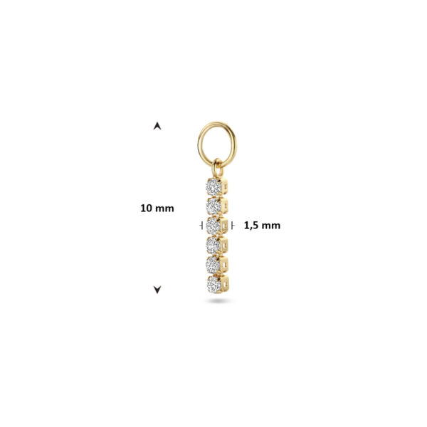 oorringhanger zirkonia per stuk 15 mm zilver verguld (geel) - Afbeelding 4