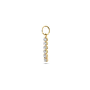 oorringhanger zirkonia per stuk 15 mm zilver verguld (geel)