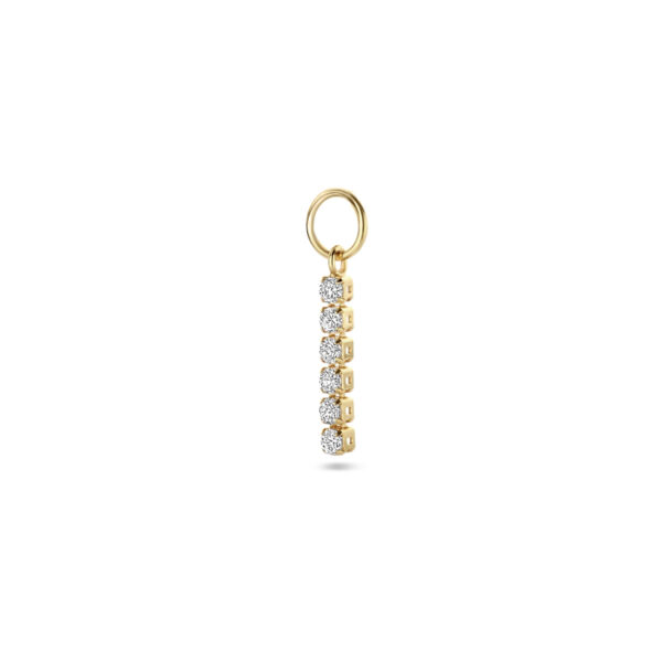 oorringhanger zirkonia per stuk 15 mm zilver verguld (geel)