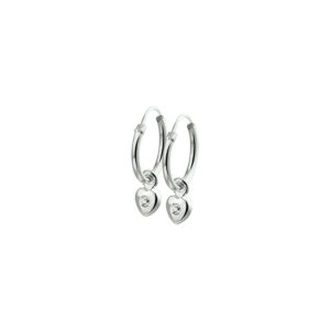 oorringhangers hart strass zilver gerhodineerd