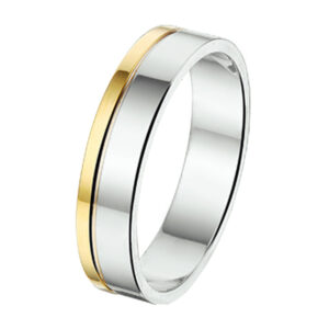 ring al753 - 4 mm - zonder steen goud met zilver