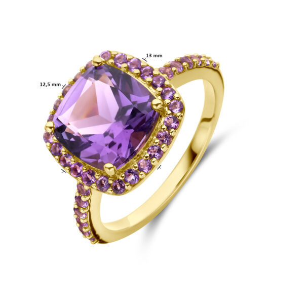 ring amethist 14K geelgoud - Afbeelding 5