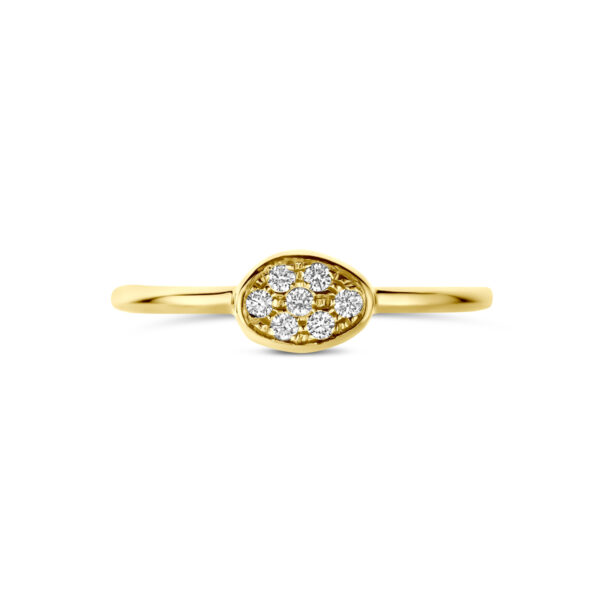 ring diamant 0.07ct h si 14K geelgoud - Afbeelding 4