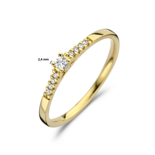 ring diamant 0.07ct h si 14K geelgoud - Afbeelding 5