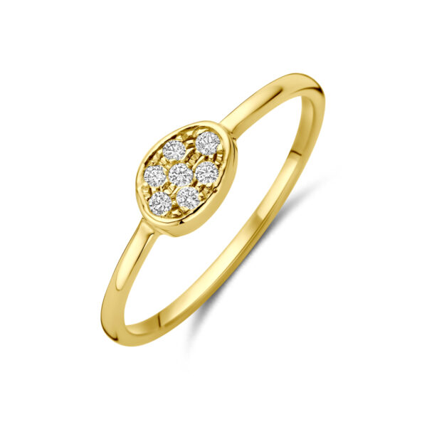 ring diamant 0.07ct h si 14K geelgoud