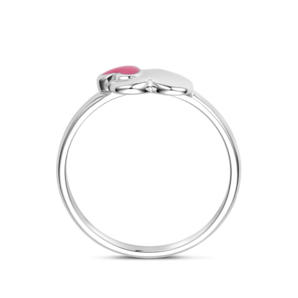ring emaille hartje zilver gerhodineerd - Afbeelding 3