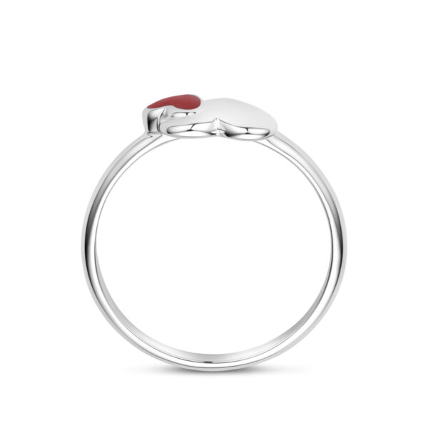ring emaille hartje zilver gerhodineerd - Afbeelding 3