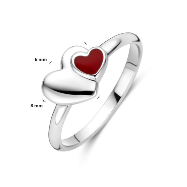 ring emaille hartje zilver gerhodineerd - Afbeelding 4