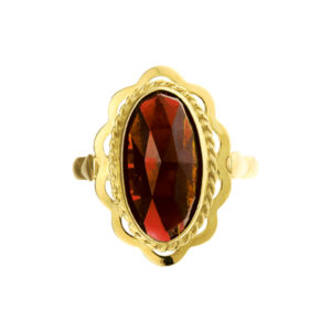 ring granaat 14K geelgoud