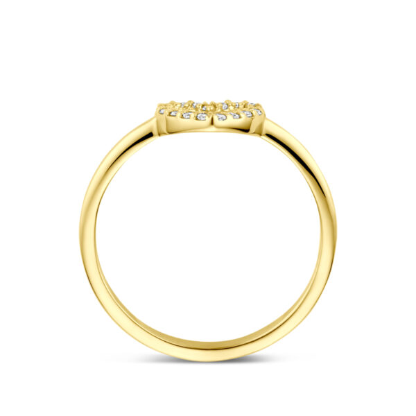 ring hartje lab grown diamant 0.09ct g vs 14K geelgoud - Afbeelding 3