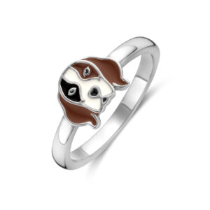 ring hond zilver gerhodineerd