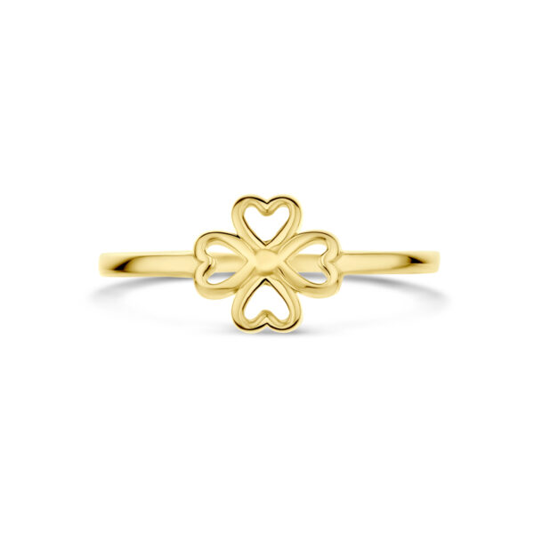 ring klavertje 14K geelgoud - Afbeelding 4