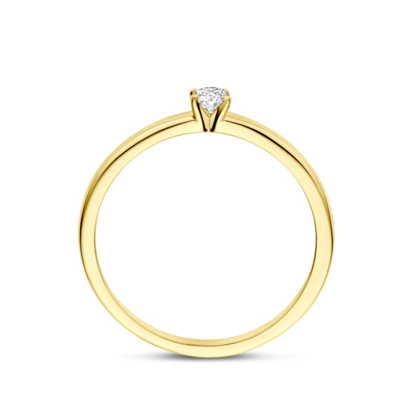 ring lab grown diamant 0.10ct g vs 14K geelgoud - Afbeelding 3