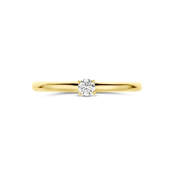 ring lab grown diamant 0.10ct g vs 14K geelgoud - Afbeelding 4