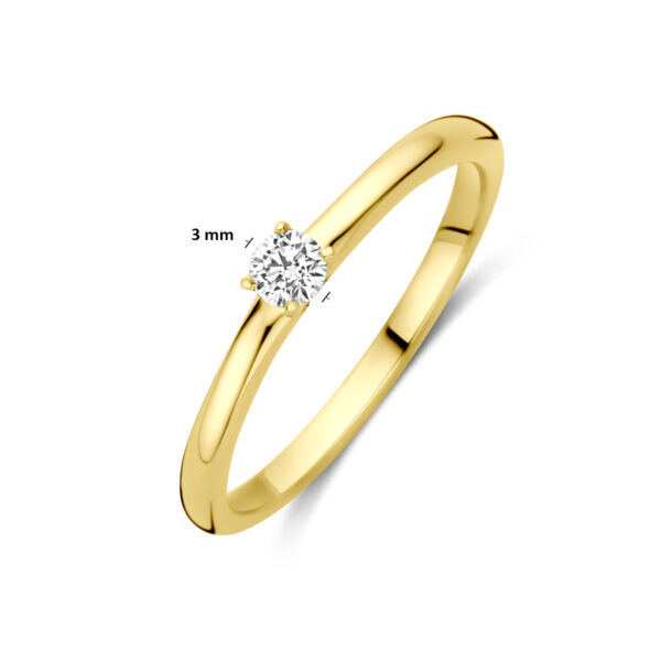 ring lab grown diamant 0.10ct g vs 14K geelgoud - Afbeelding 5