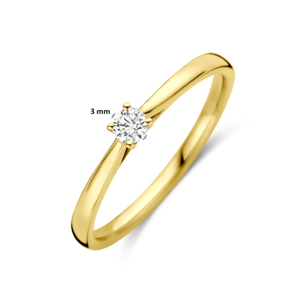 ring lab grown diamant 0.10ct h si 14K geelgoud - Afbeelding 5