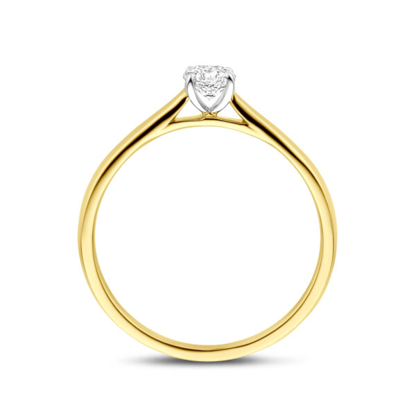 ring lab grown diamant 0.25ct h si 14K bicolor goud geel/wit - Afbeelding 3