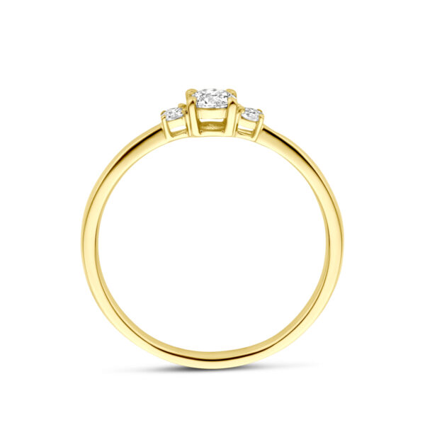 ring lab grown diamant 0.25ct h si 14K geelgoud - Afbeelding 3